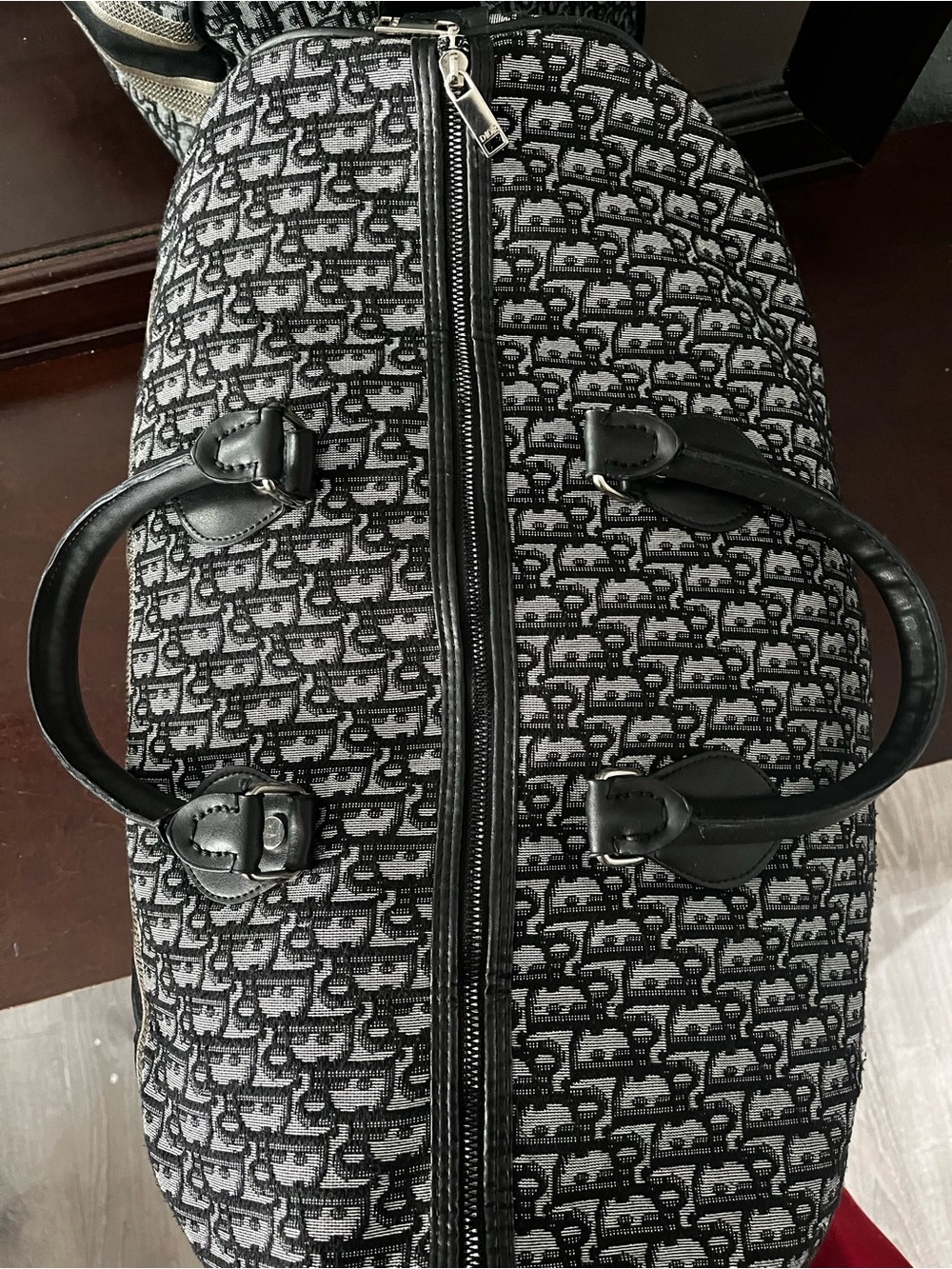 Dior Black & Beige Monogram Duffle Bag - Picture 2 of 8